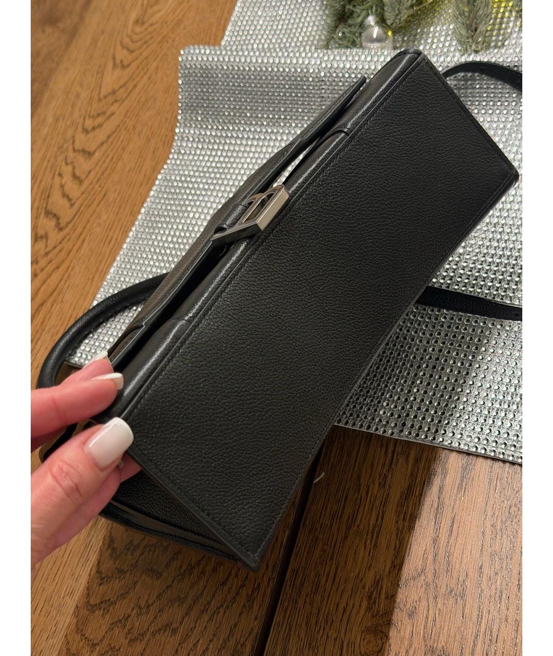 BALENCIAGA Черная кожаная сумка с короткими ручками, фото 3