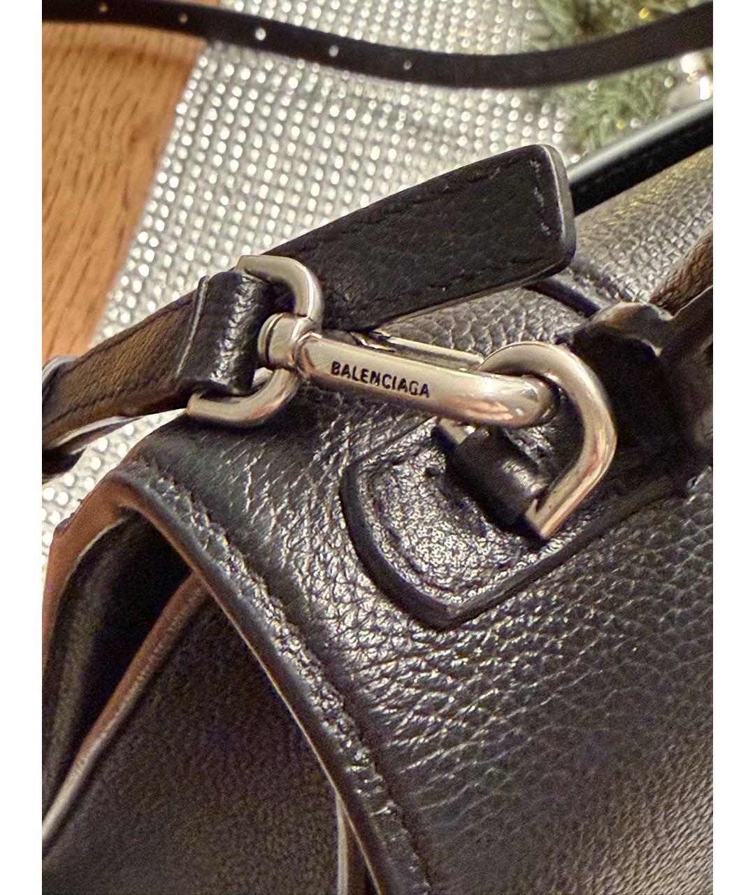 BALENCIAGA Черная кожаная сумка с короткими ручками, фото 6