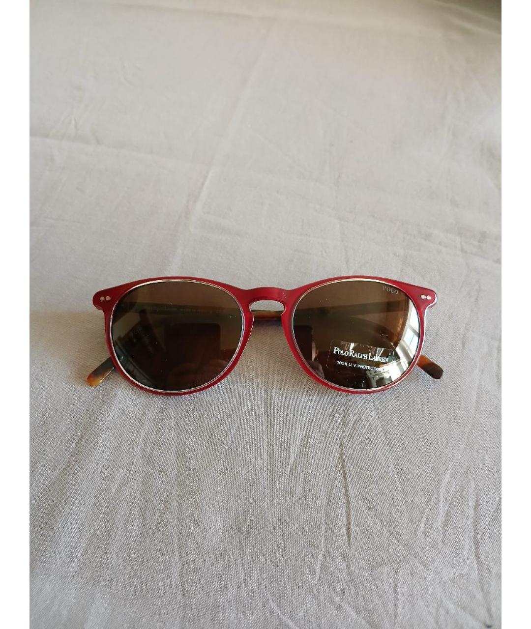 POLO RALPH LAUREN Бордовые пластиковые солнцезащитные очки, фото 7