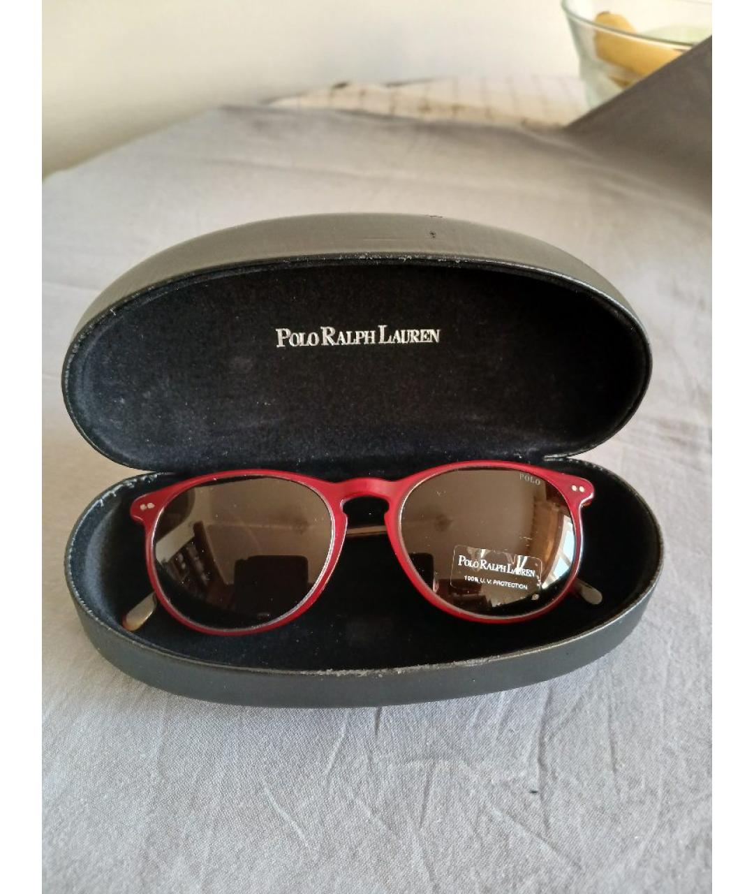 POLO RALPH LAUREN Бордовые пластиковые солнцезащитные очки, фото 3