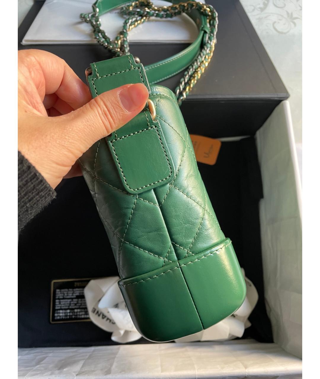 CHANEL Зеленая кожаная сумка через плечо, фото 5