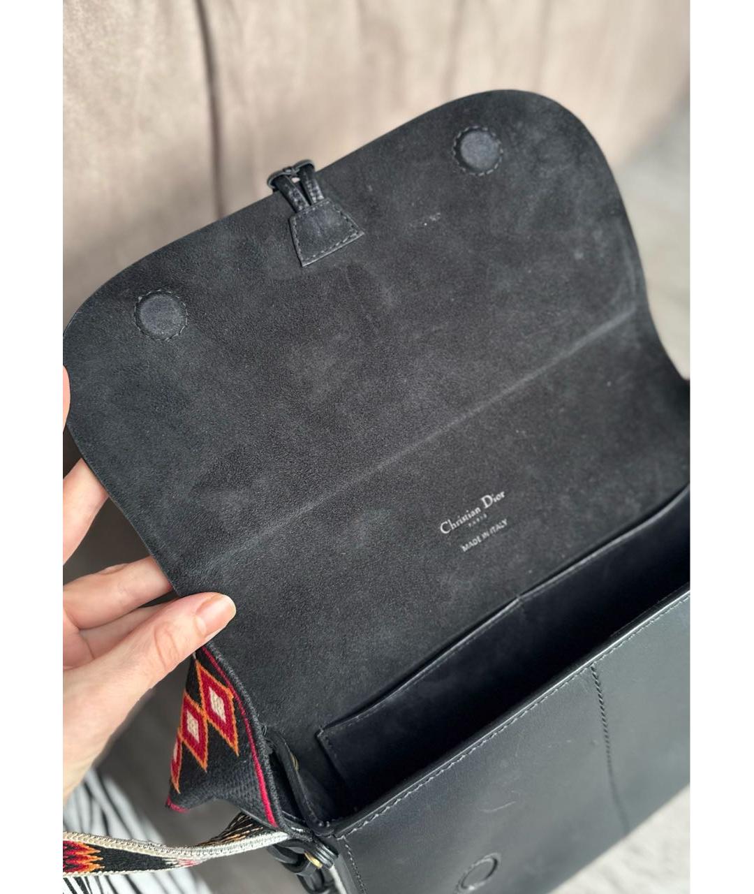 CHRISTIAN DIOR Черная кожаная сумка с короткими ручками, фото 7