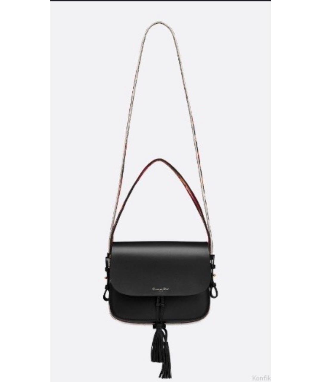 CHRISTIAN DIOR Черная кожаная сумка с короткими ручками, фото 2