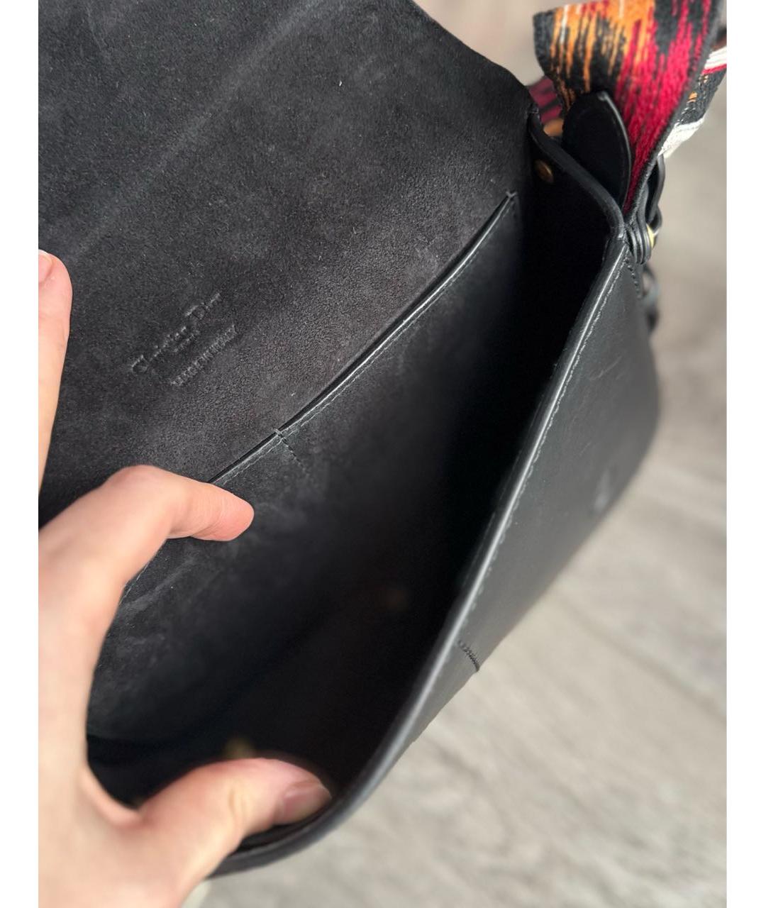 CHRISTIAN DIOR Черная кожаная сумка с короткими ручками, фото 8