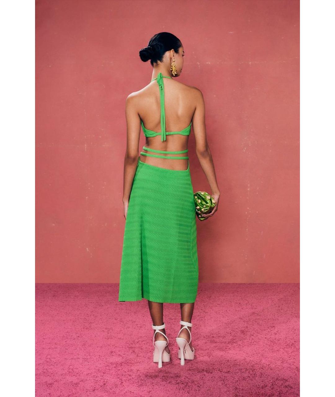 CULT GAIA Зеленые коктейльное платье, фото 3