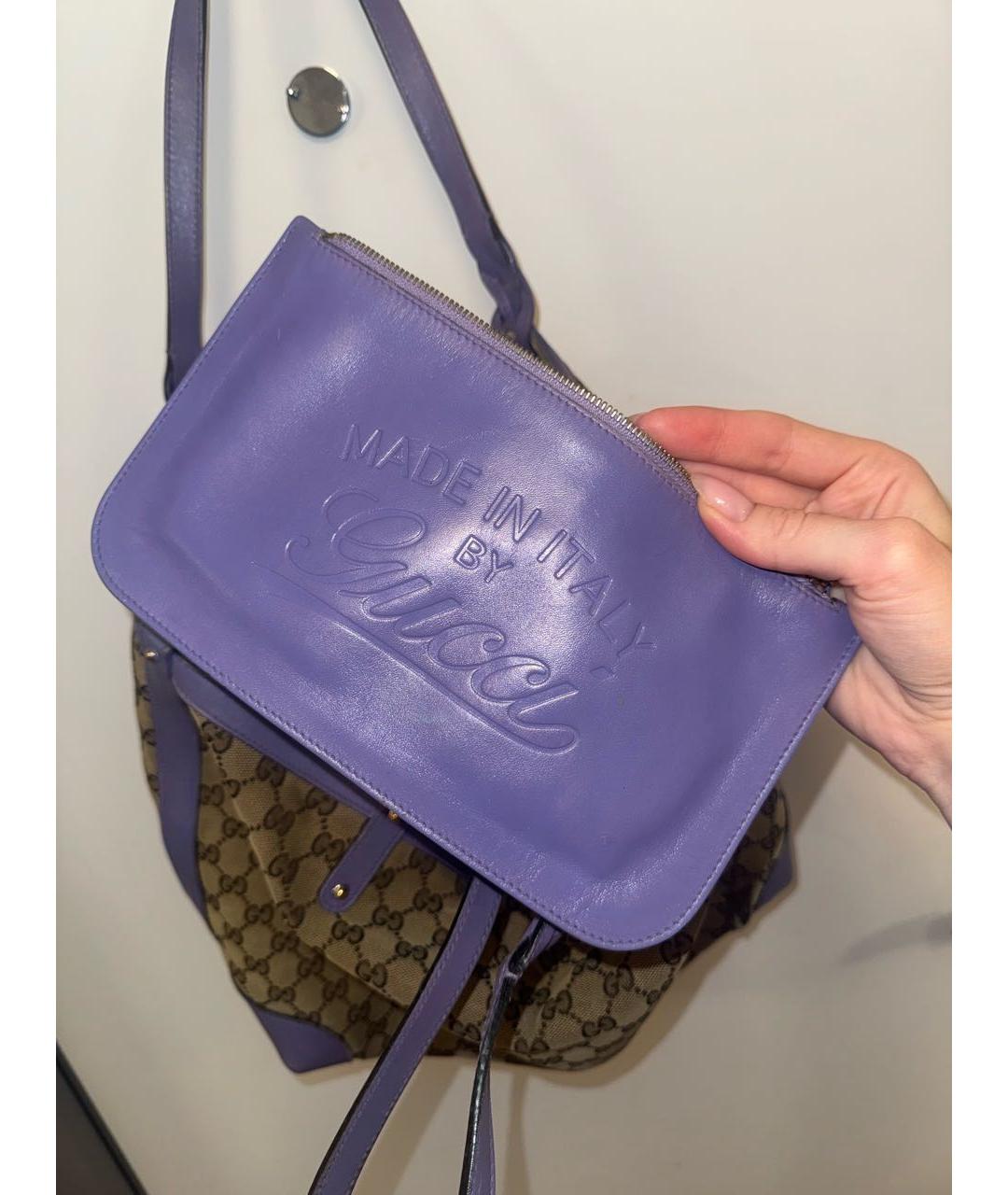 GUCCI Бежевая кожаная сумка тоут, фото 5