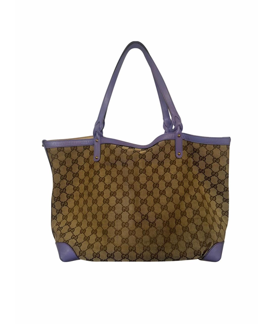 GUCCI Бежевая кожаная сумка тоут, фото 1