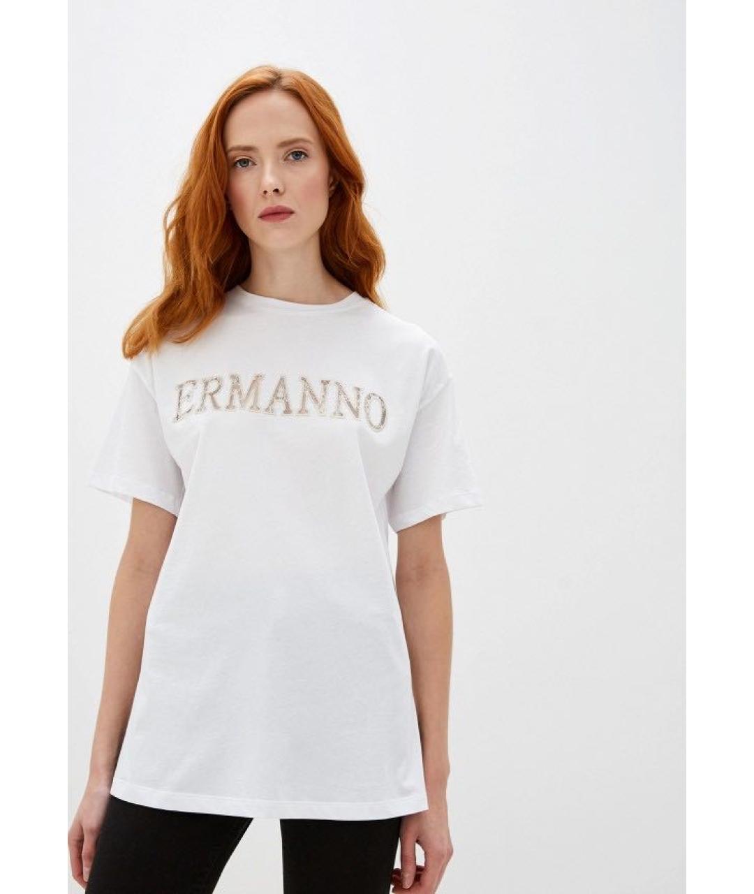 ERMANNO SCERVINO Белая хлопковая футболка, фото 2