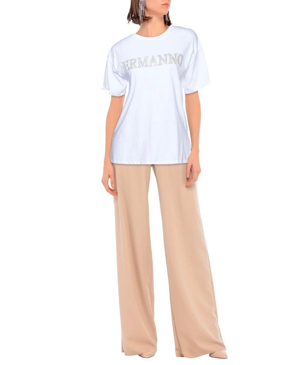 ERMANNO SCERVINO Белая хлопковая футболка, фото 5