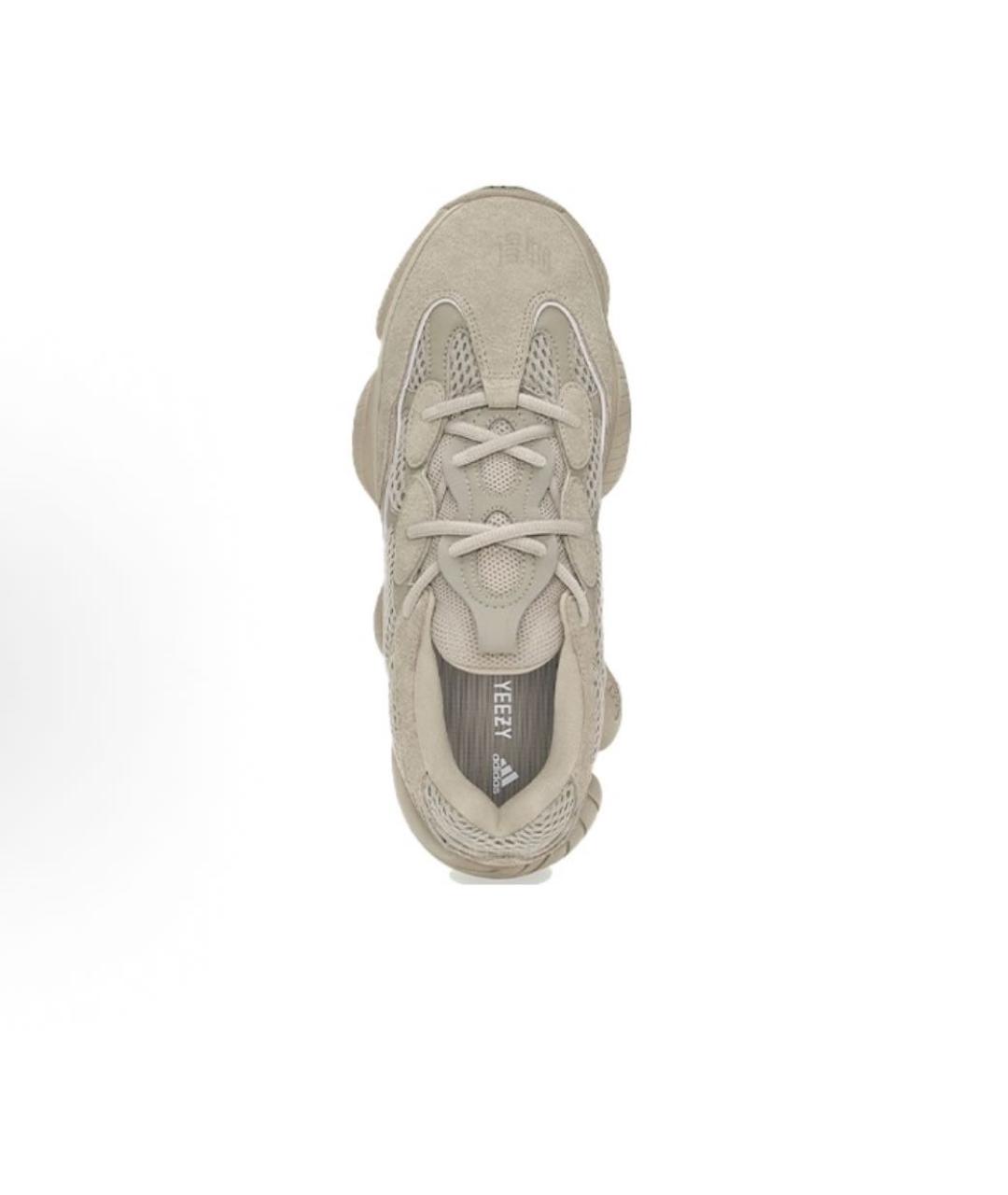 ADIDAS YEEZY Бежевые текстильные низкие кроссовки / кеды, фото 3