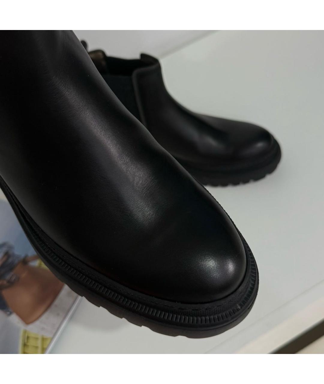 BRUNELLO CUCINELLI Черные кожаные полусапоги, фото 5