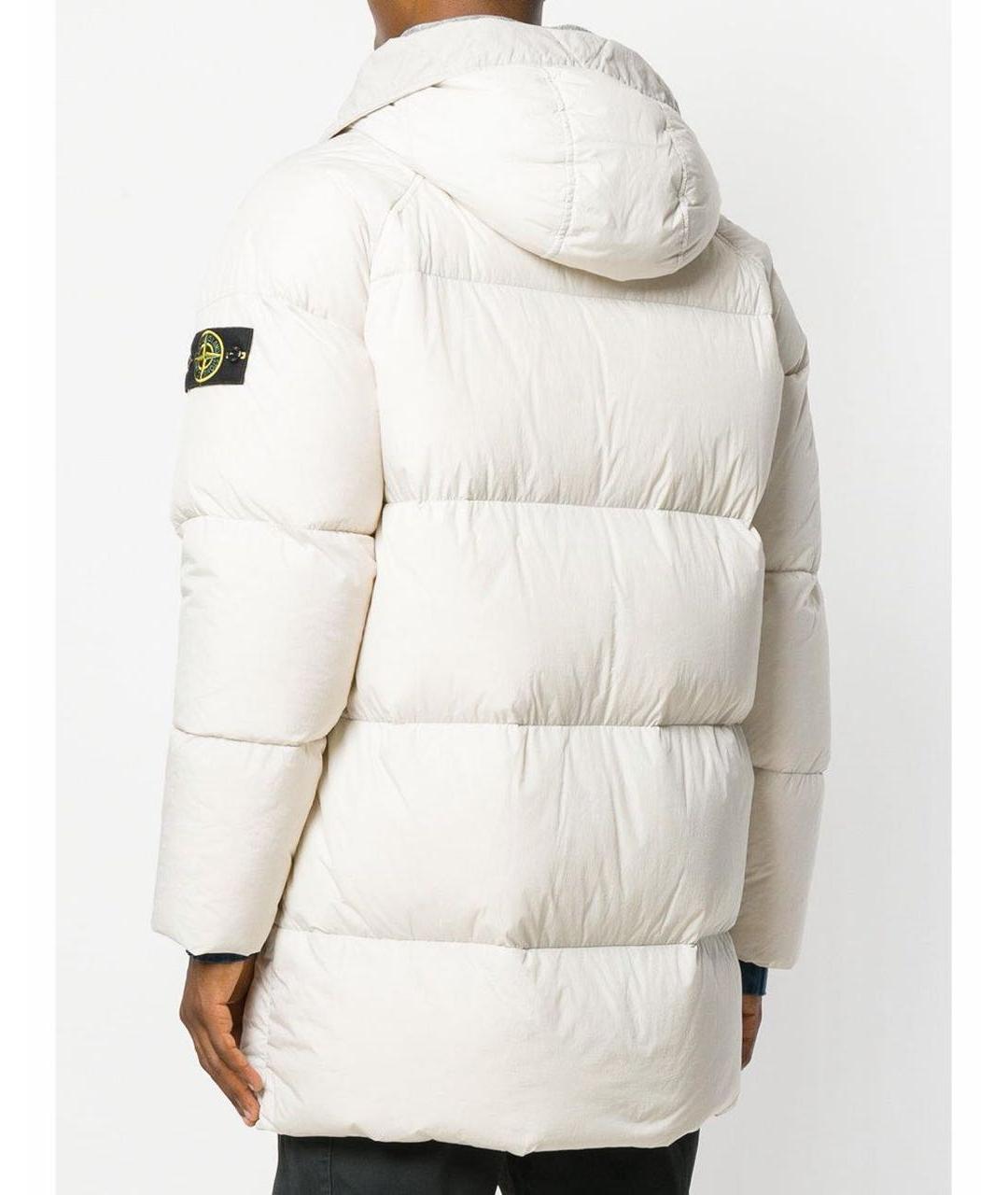STONE ISLAND Белый полиамидовый пуховик, фото 8
