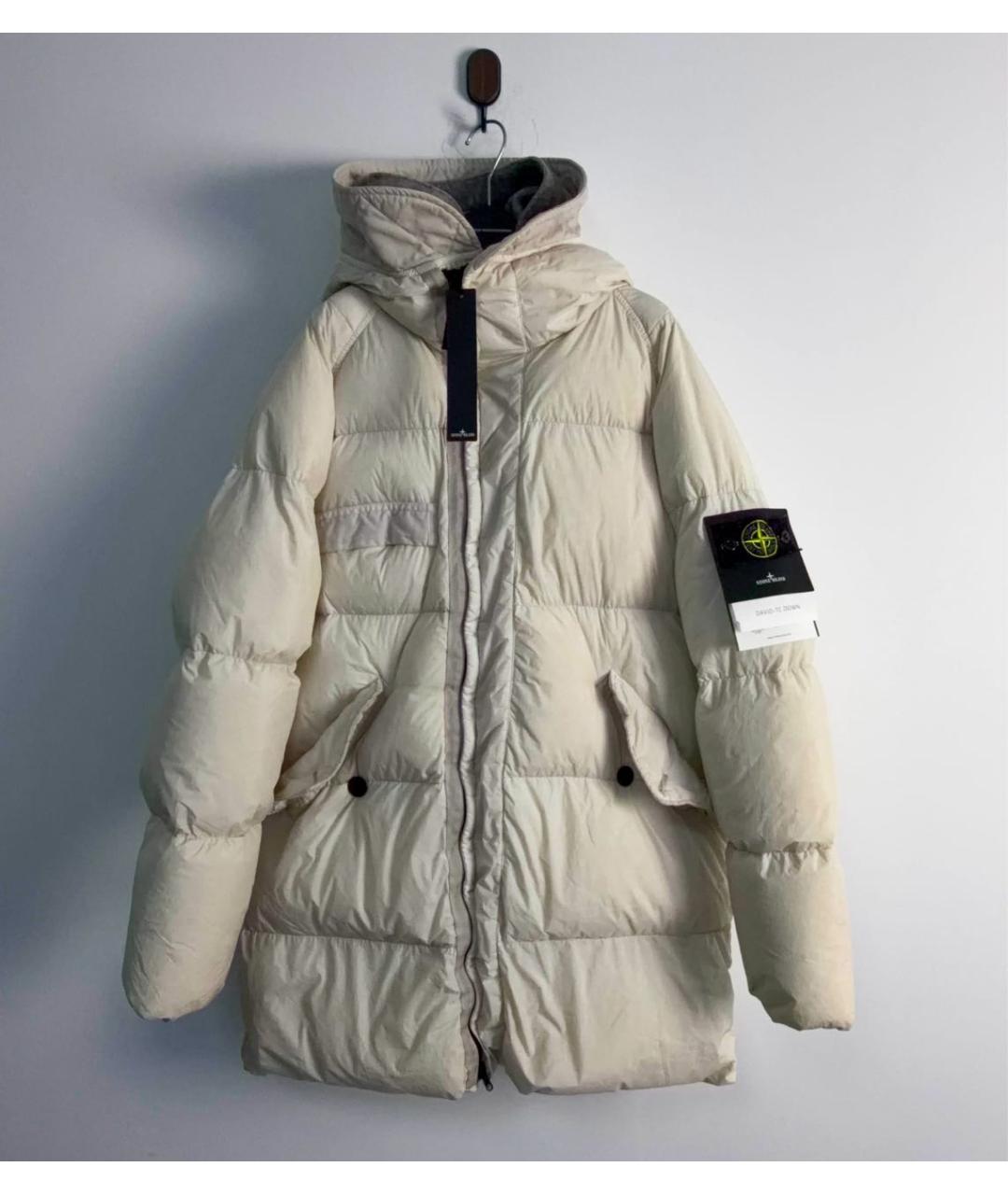 STONE ISLAND Белый полиамидовый пуховик, фото 9