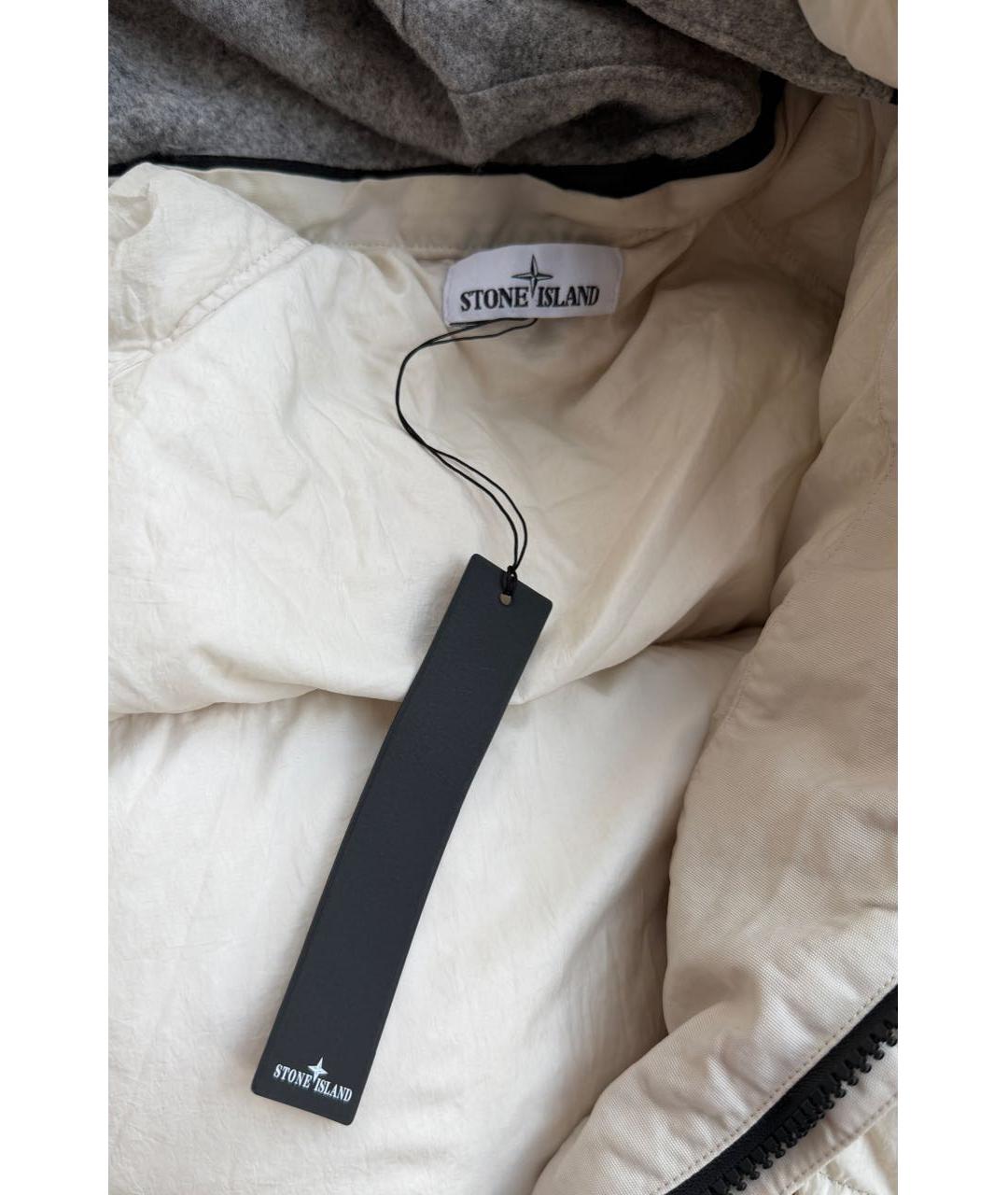 STONE ISLAND Белый полиамидовый пуховик, фото 4