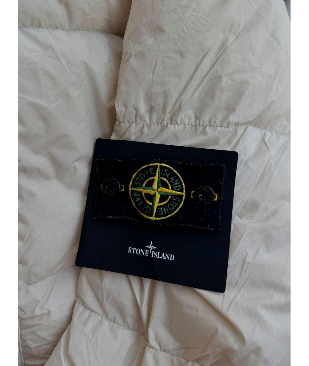 STONE ISLAND Белый полиамидовый пуховик, фото 3