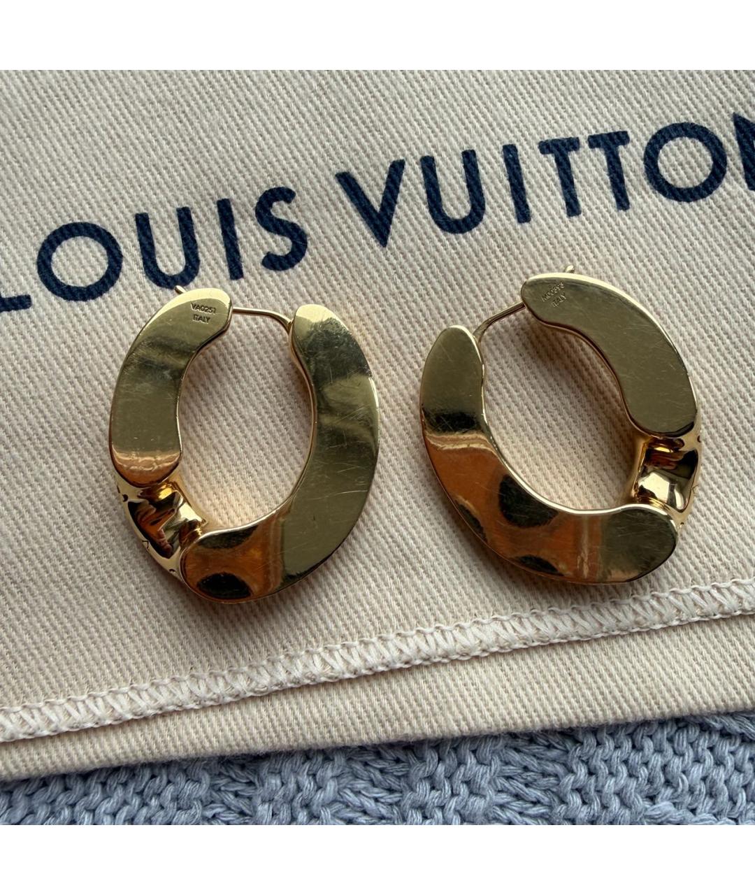 LOUIS VUITTON Золотые металлические серьги, фото 4