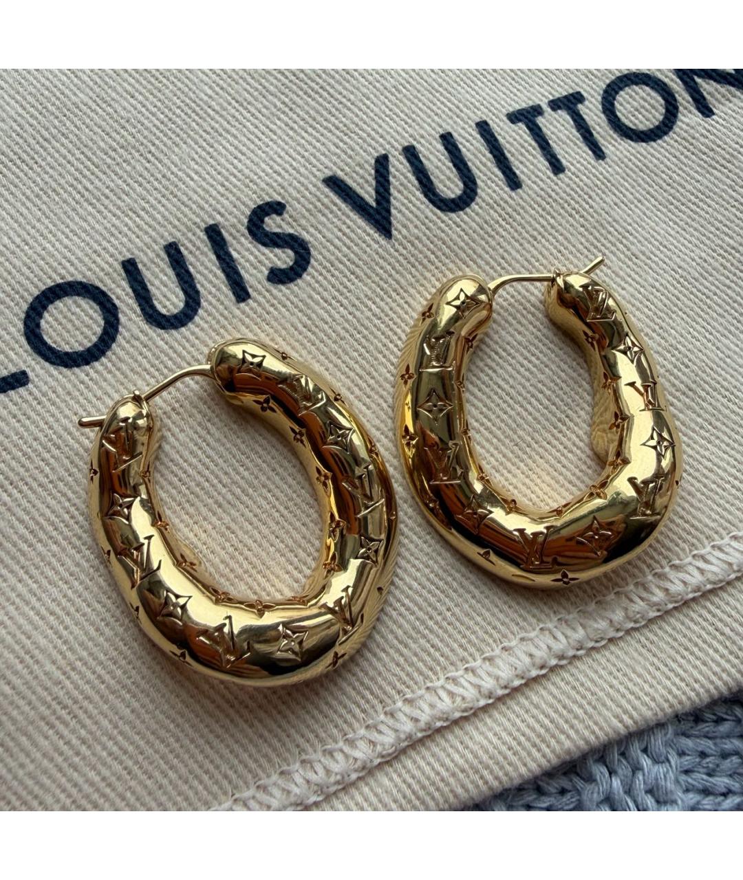 LOUIS VUITTON Золотые металлические серьги, фото 8