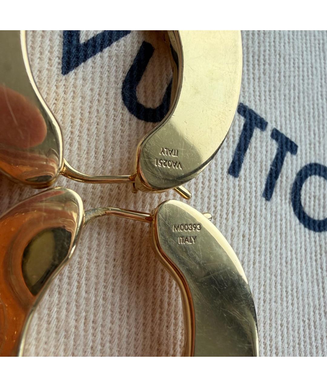 LOUIS VUITTON Золотые металлические серьги, фото 5