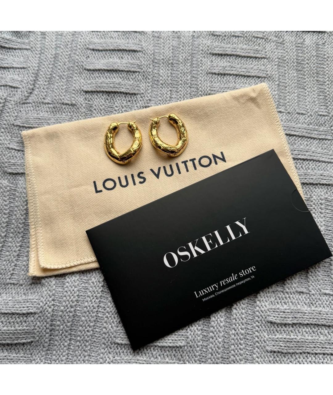 LOUIS VUITTON Золотые металлические серьги, фото 2