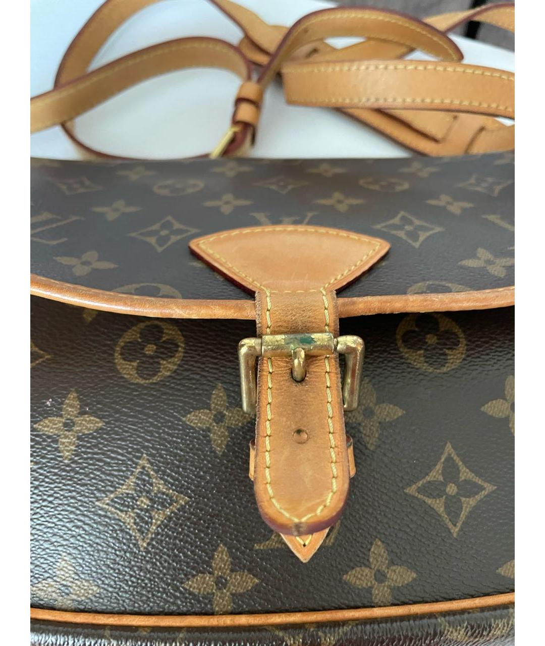 LOUIS VUITTON Коричневая кожаная сумка через плечо, фото 6