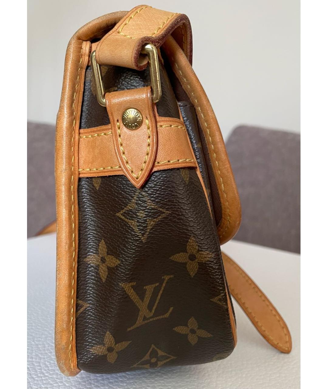 LOUIS VUITTON Коричневая кожаная сумка через плечо, фото 2