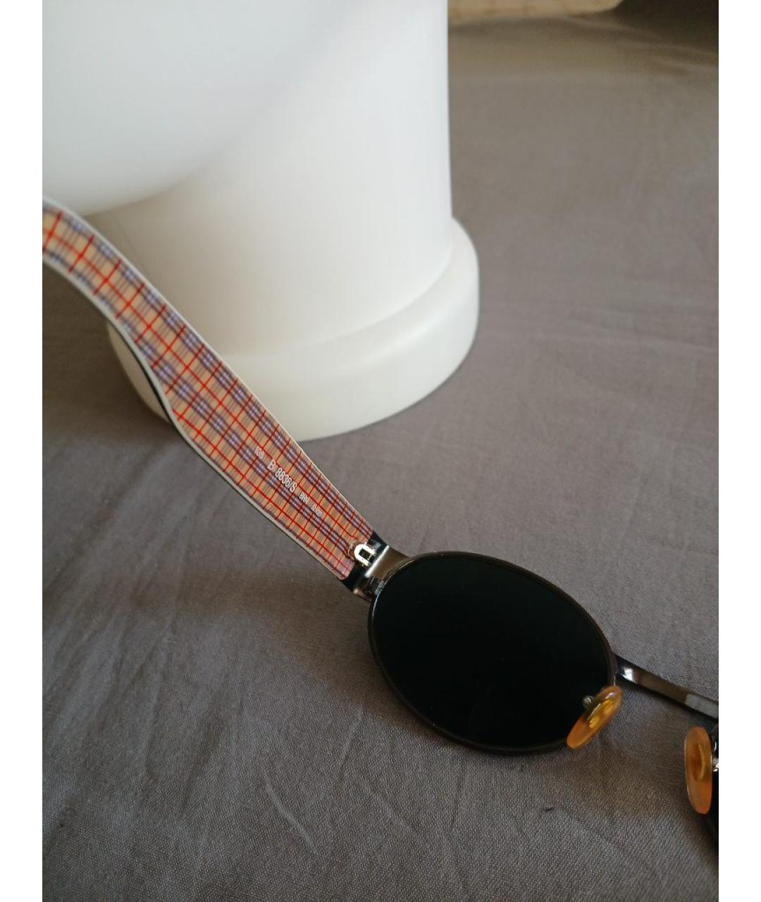 BURBERRY Черные металлические солнцезащитные очки, фото 6