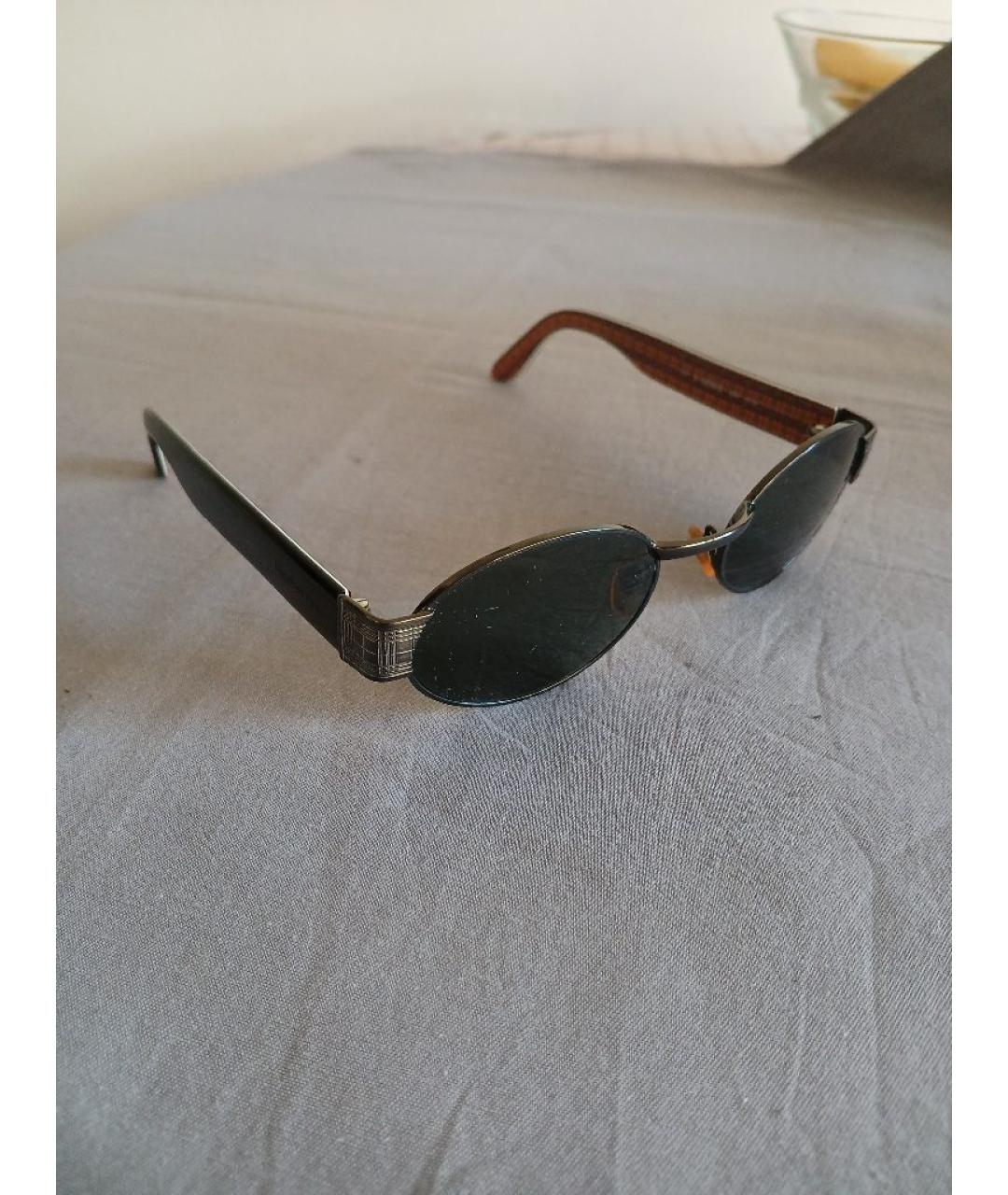 BURBERRY Черные металлические солнцезащитные очки, фото 2