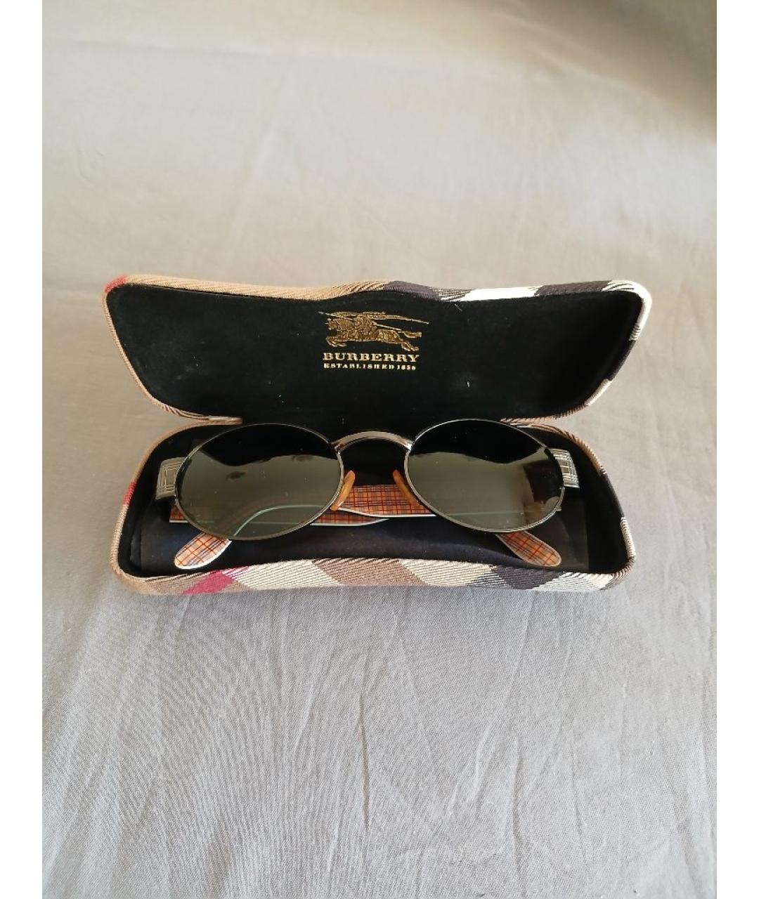 BURBERRY Черные металлические солнцезащитные очки, фото 4