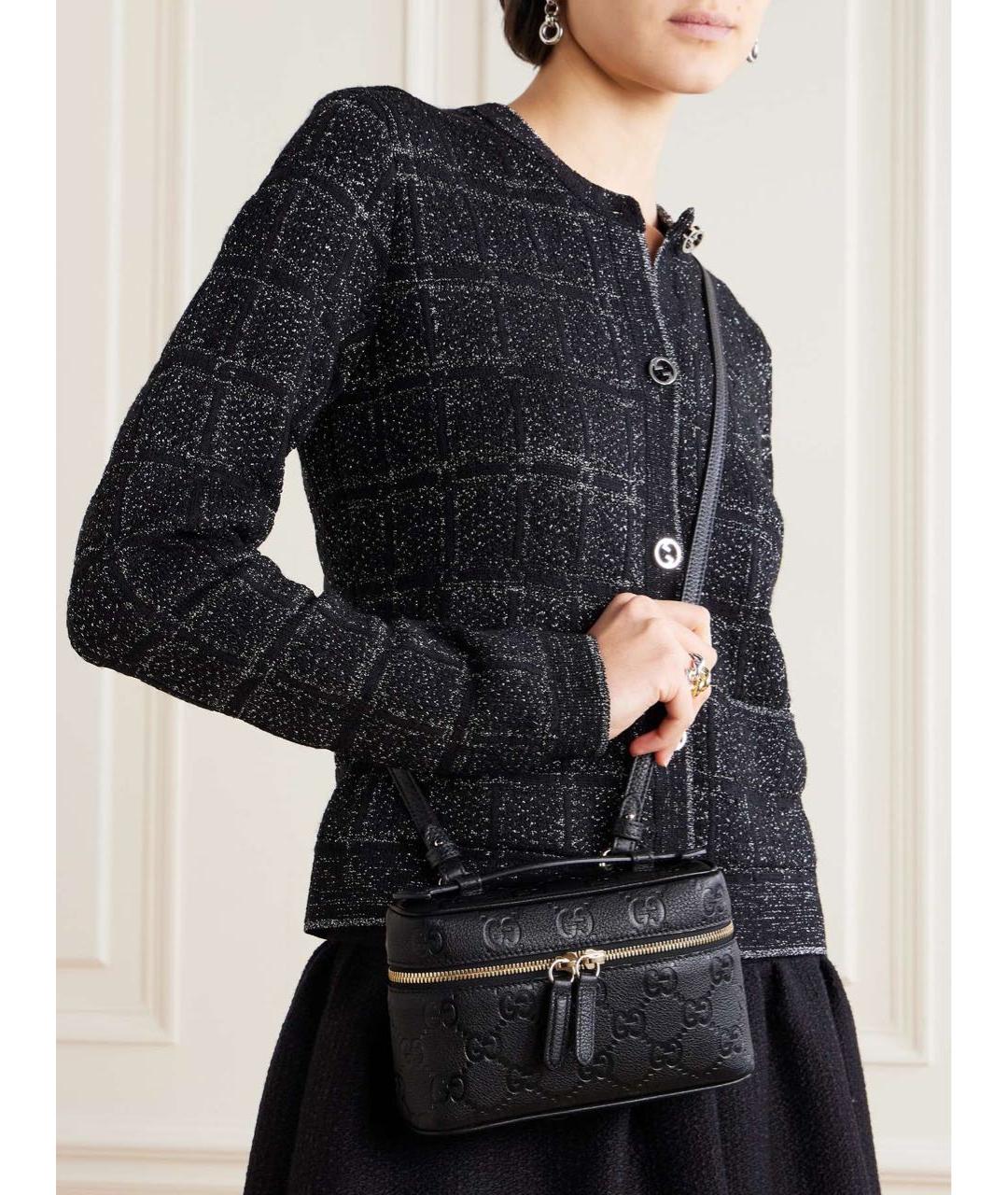 GUCCI Черная кожаная сумка через плечо, фото 2