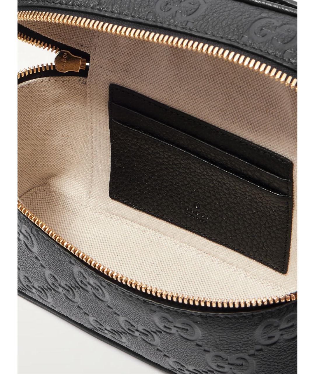 GUCCI Черная кожаная сумка через плечо, фото 5