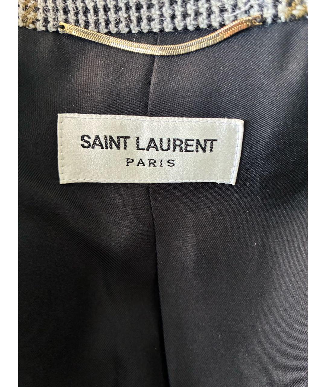 SAINT LAURENT Мульти шерстяной жакет/пиджак, фото 3