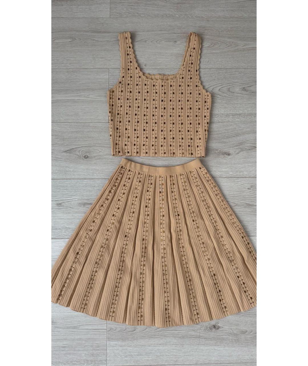 SANDRO Бежевый полиамидовый костюм с юбками, фото 8