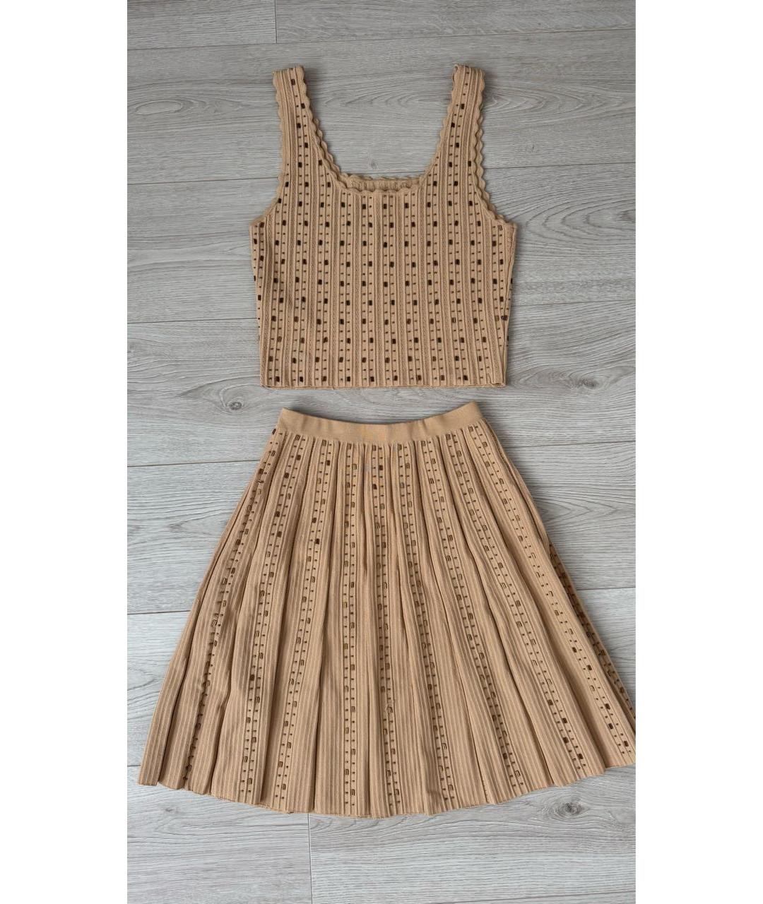 SANDRO Бежевый полиамидовый костюм с юбками, фото 9