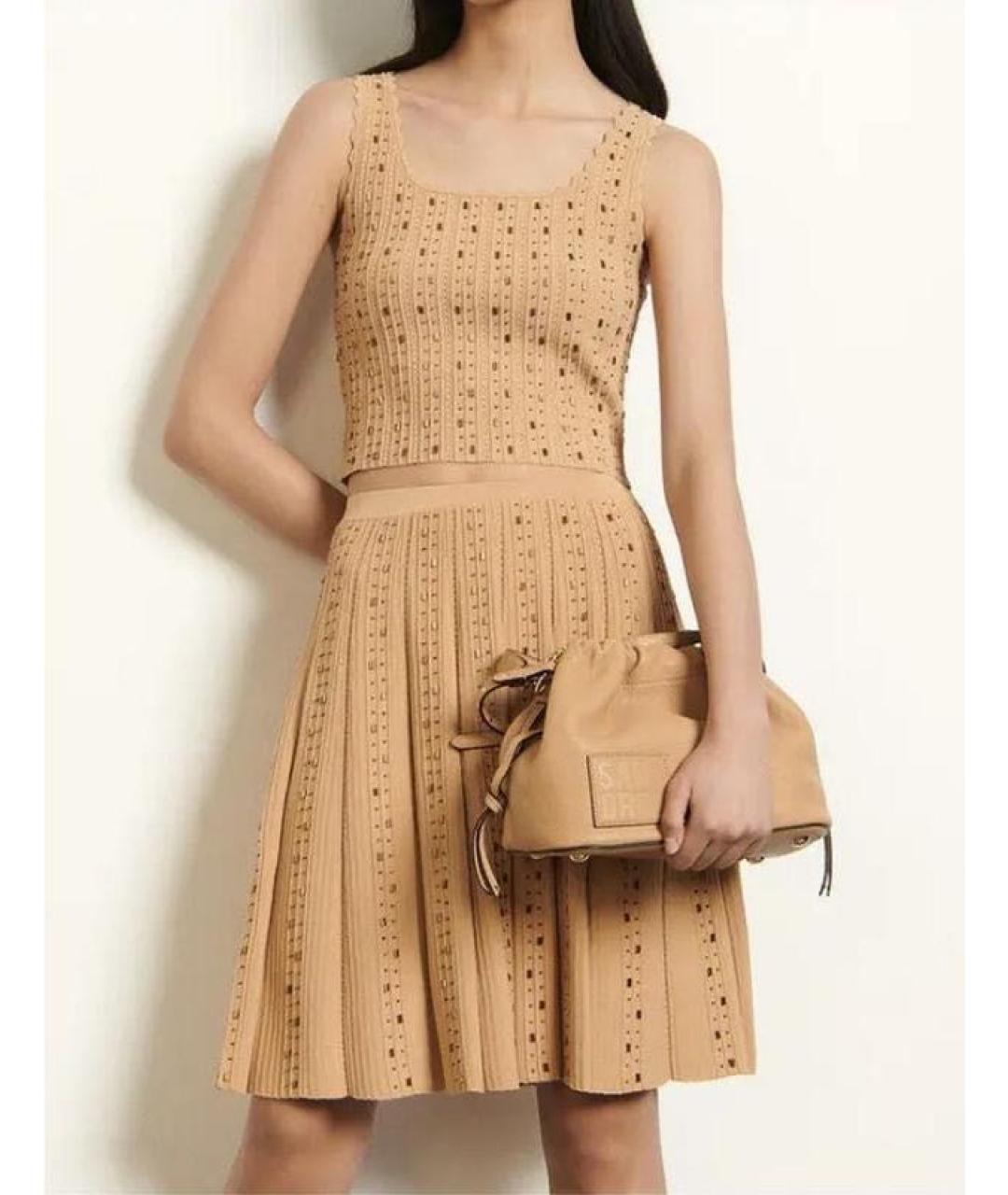 SANDRO Бежевый полиамидовый костюм с юбками, фото 7