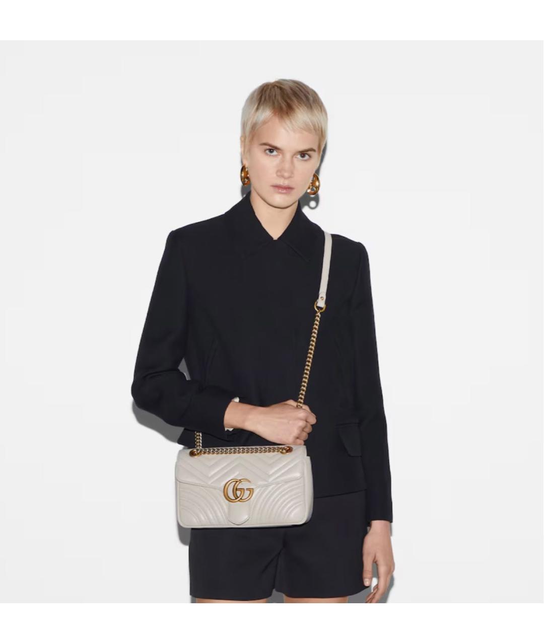 GUCCI Серая кожаная сумка через плечо, фото 4