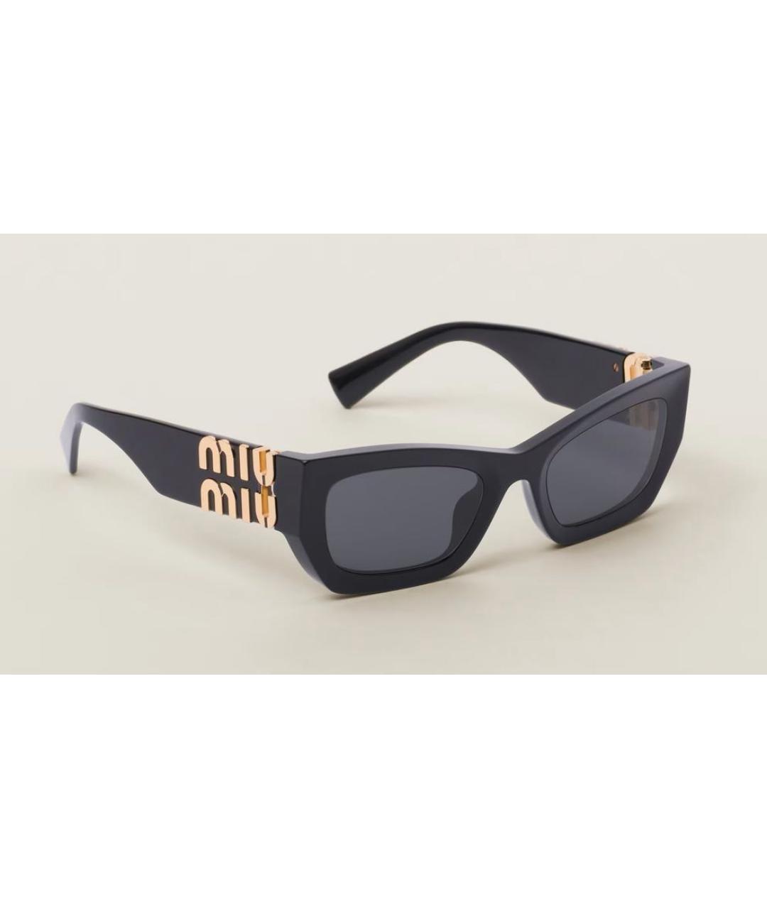 MIU MIU Черные пластиковые солнцезащитные очки, фото 2