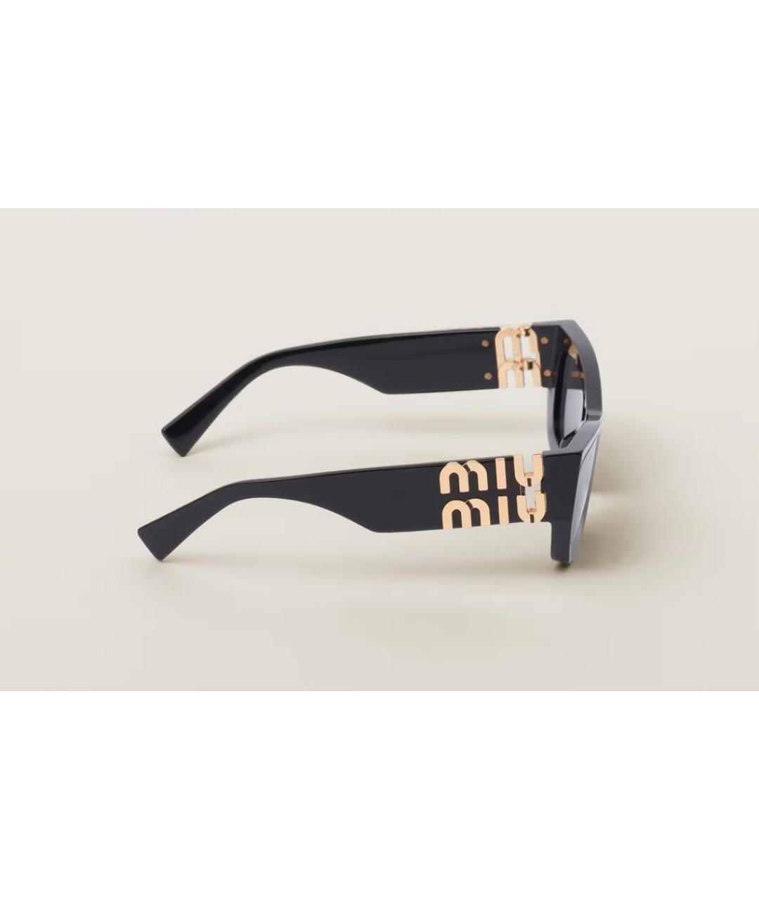 MIU MIU Черные пластиковые солнцезащитные очки, фото 3