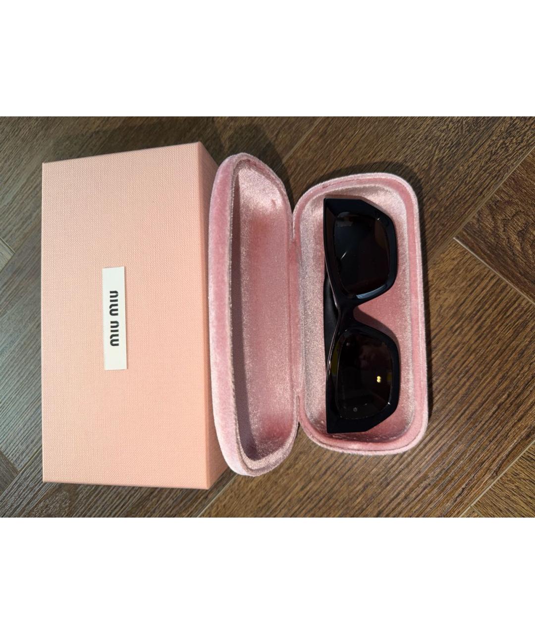 MIU MIU Черные пластиковые солнцезащитные очки, фото 8