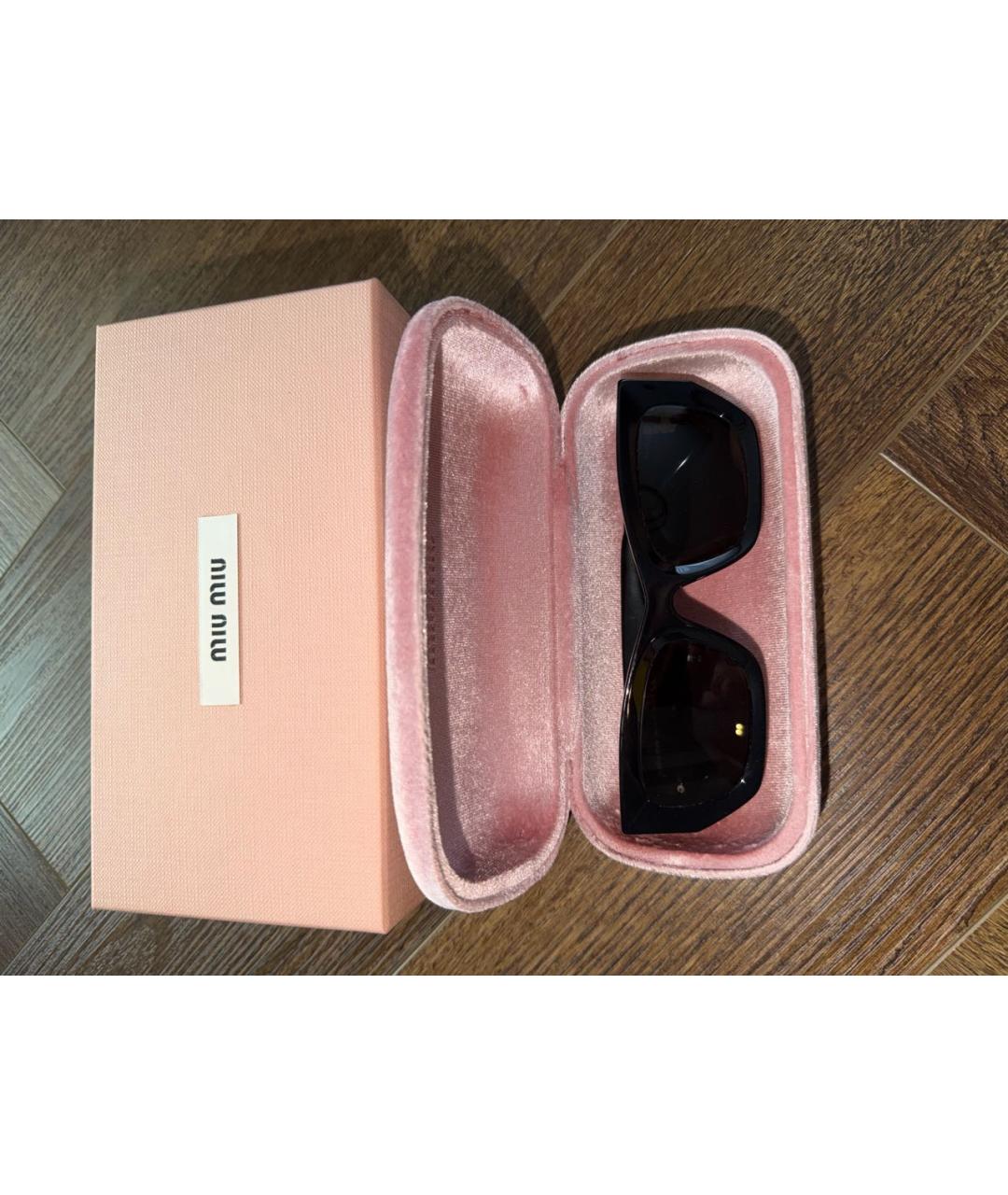 MIU MIU Черные пластиковые солнцезащитные очки, фото 4