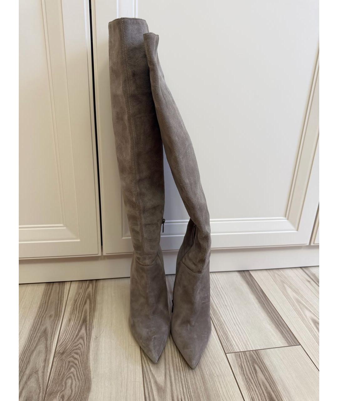 LE SILLA Серые замшевые сапоги, фото 2