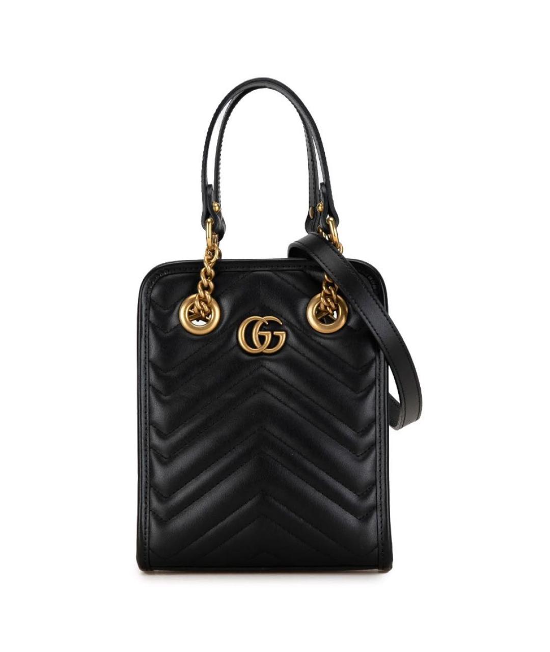 GUCCI Черная кожаная сумка через плечо, фото 6