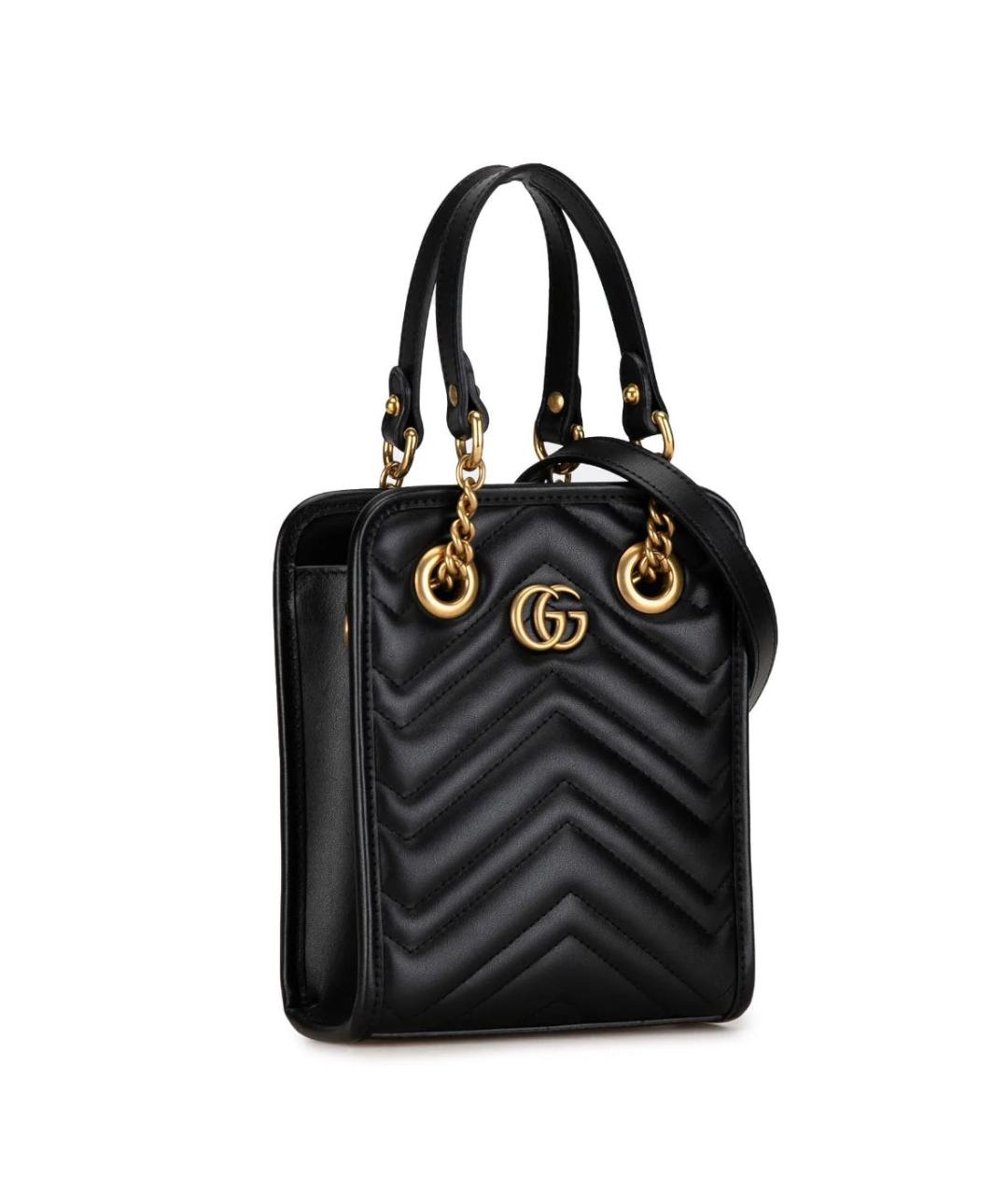 GUCCI Черная кожаная сумка через плечо, фото 3