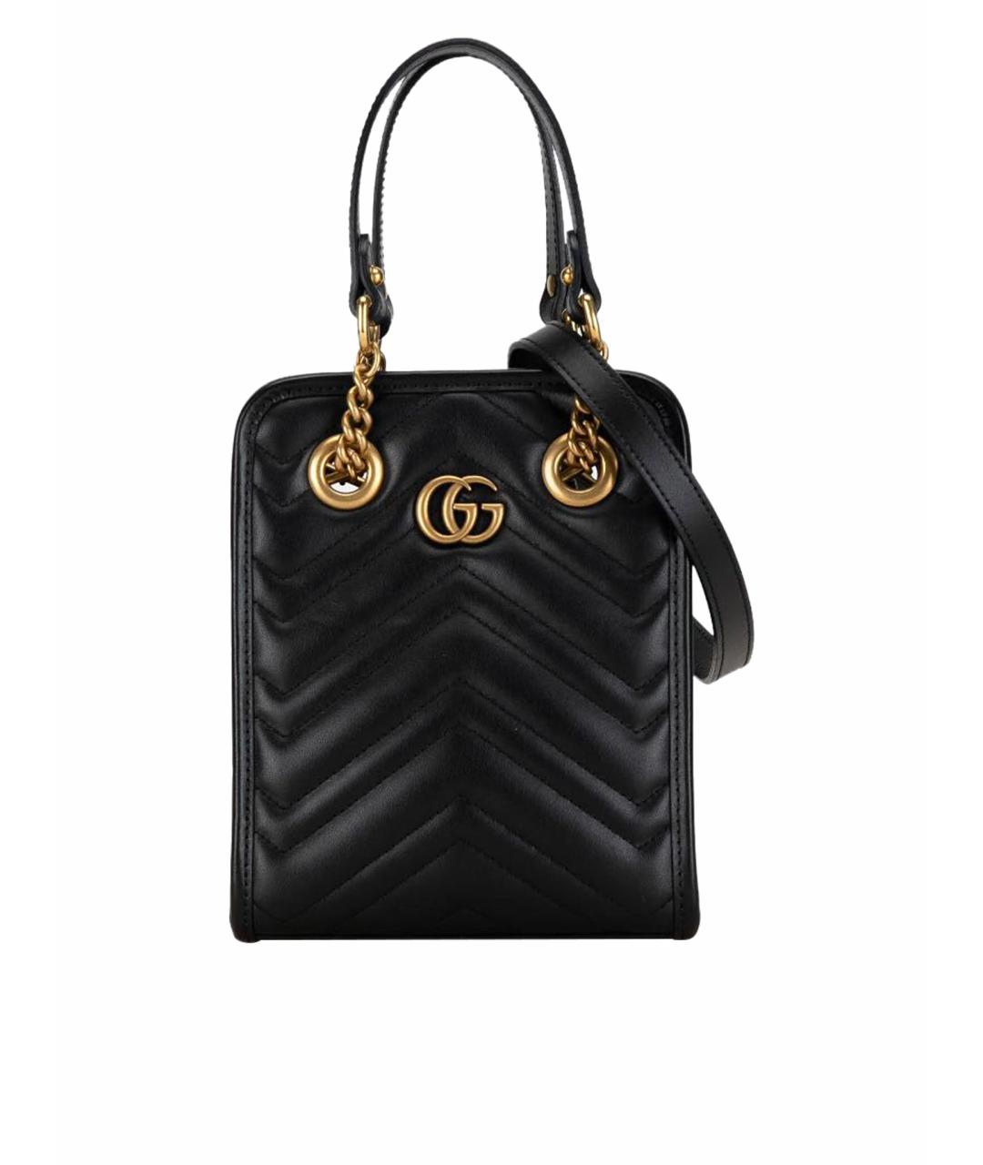 GUCCI Черная кожаная сумка через плечо, фото 1