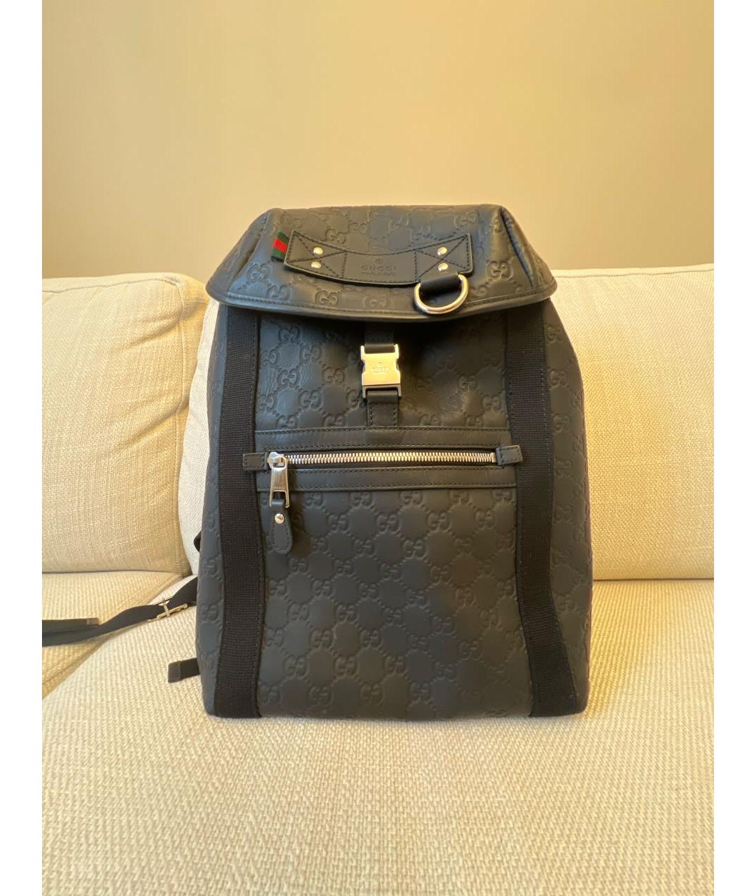 GUCCI Черный кожаный рюкзак, фото 5