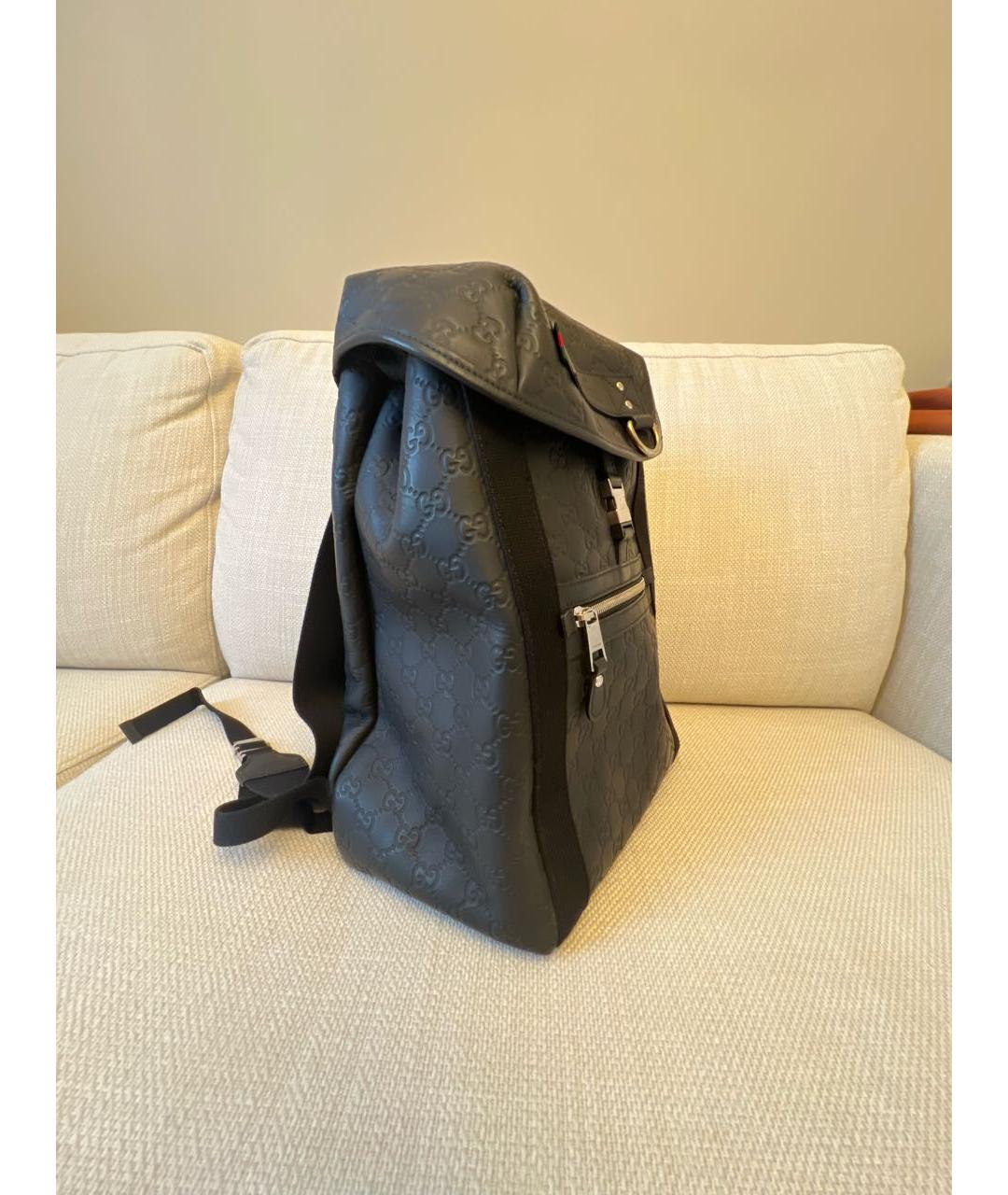 GUCCI Черный кожаный рюкзак, фото 2