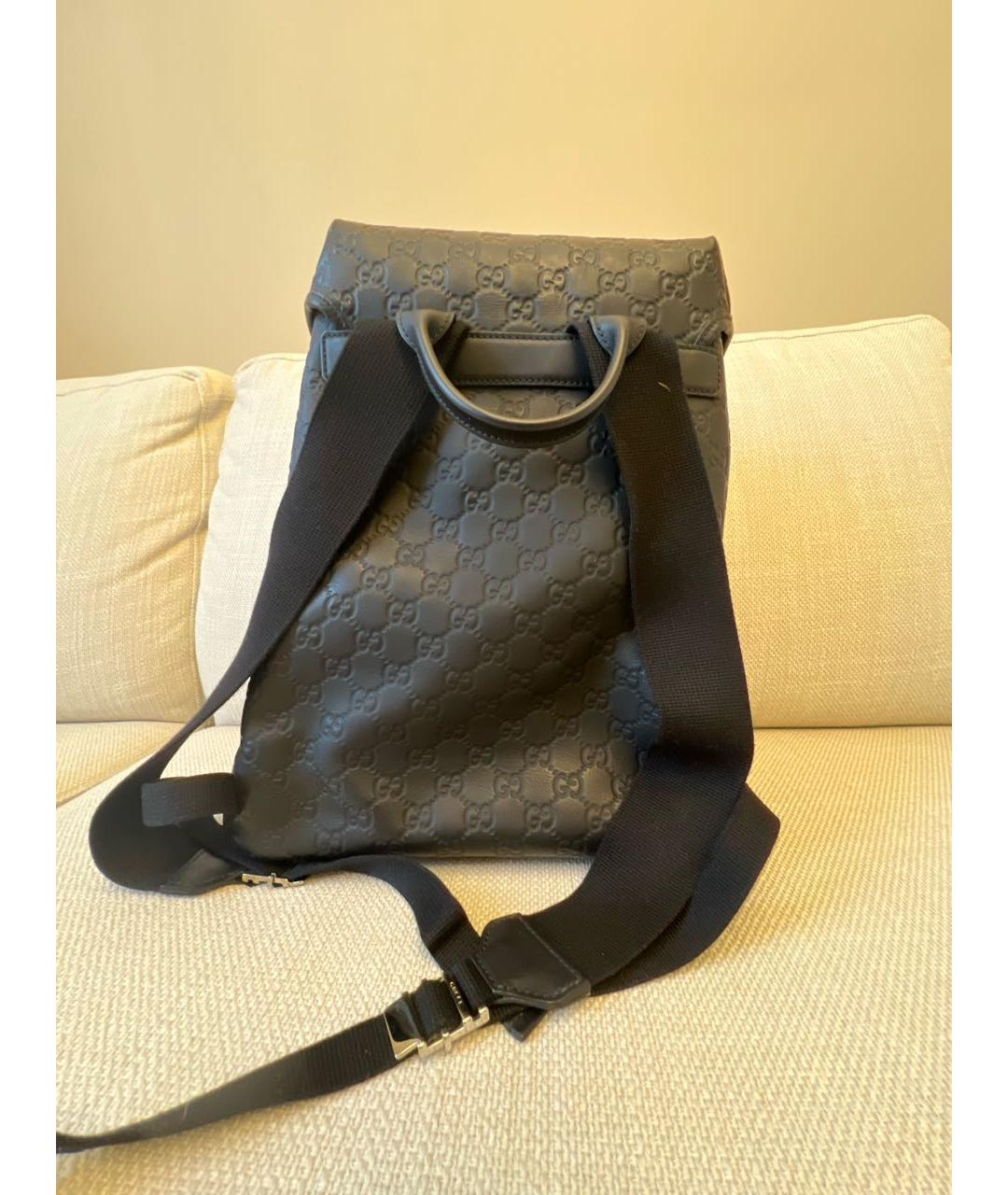 GUCCI Черный кожаный рюкзак, фото 3