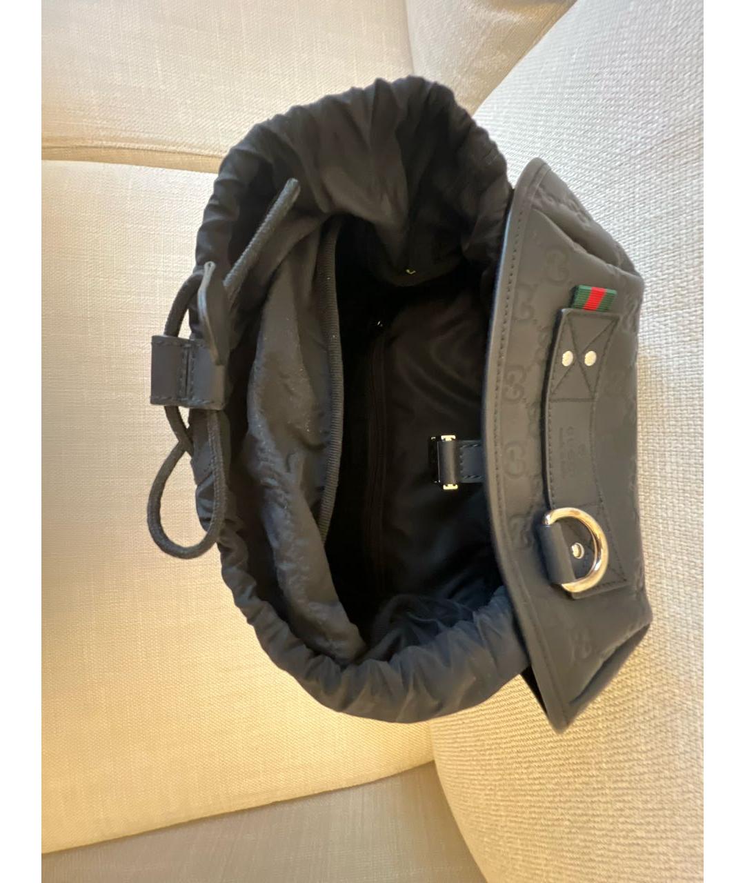 GUCCI Черный кожаный рюкзак, фото 4
