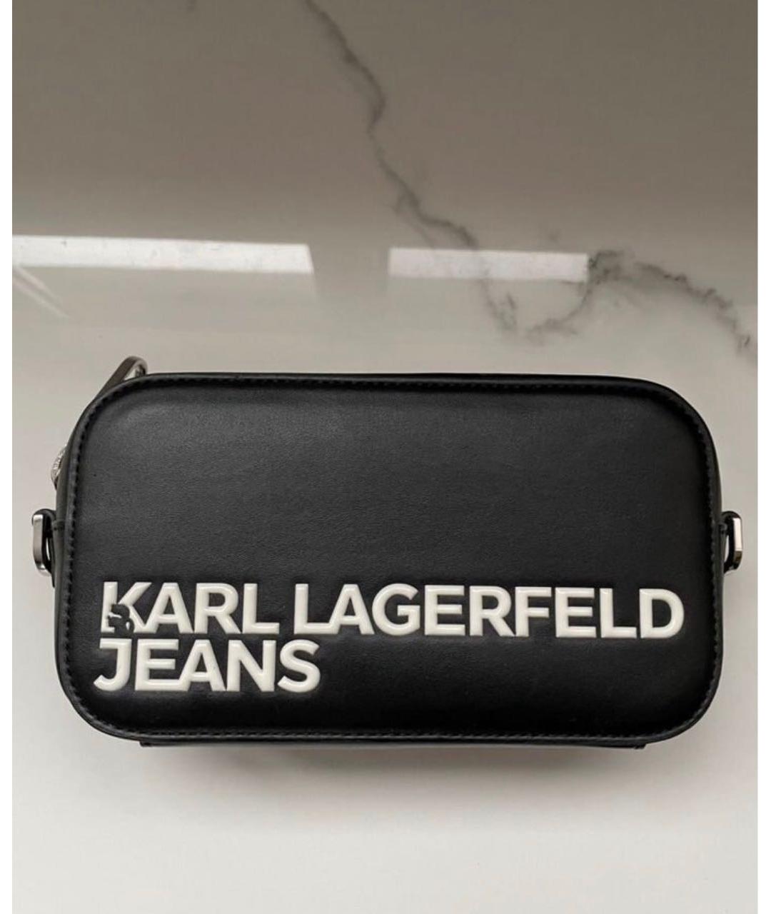 KARL LAGERFELD Черная сумка на плечо из искусственной кожи, фото 5