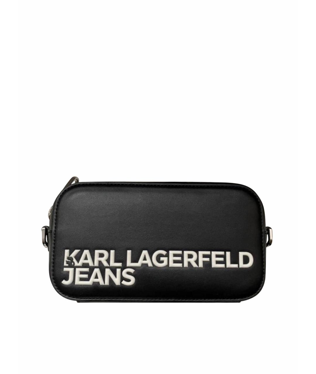 KARL LAGERFELD Черная сумка на плечо из искусственной кожи, фото 1