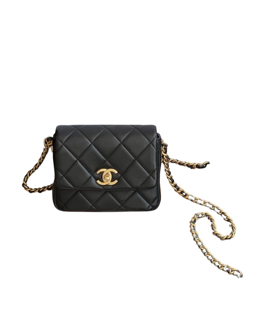CHANEL Черная кожаная сумка через плечо, фото 1